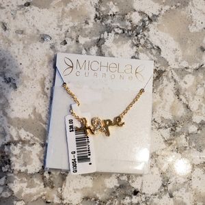 Michela Currone Hope Ribbon Necklace
